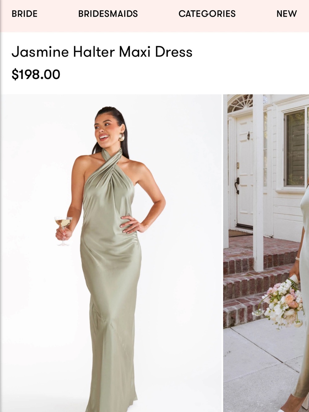 Show Me Your MuMu Jasmine Halter Maxi Dress - Moss Green XXS